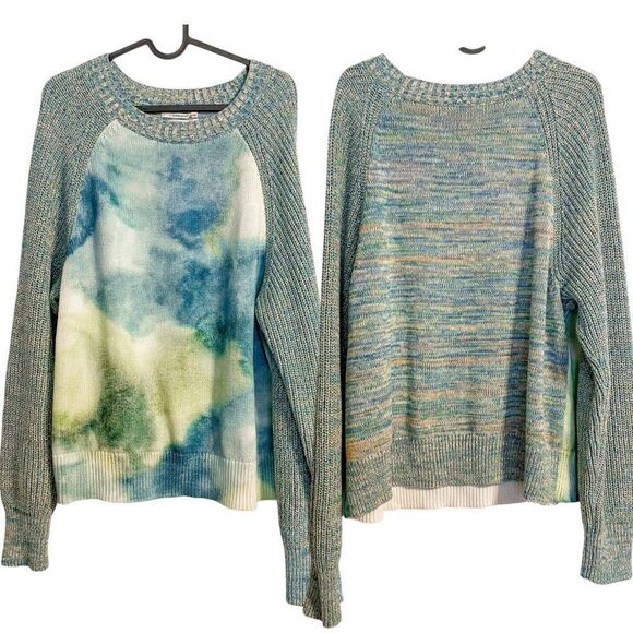 Anthropologie Tie Dye Watercolor Crew Neck Sweater L - Picture 4 of 7